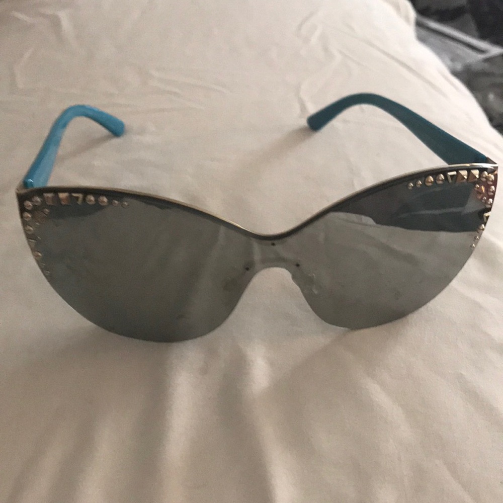 Mirror and turquoise studded sunglasses Versace